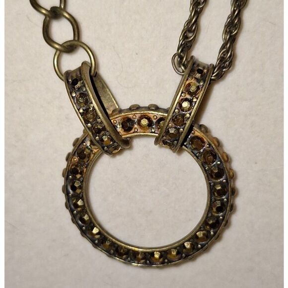 A Women's Bronzy Brass Steampunk Statement Necklace Ornate Quirky Chain - Picture 2 of 11